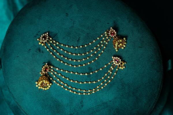 Regal Multi-Tier Pearl Chain Jhumka Chempaswaralu Set