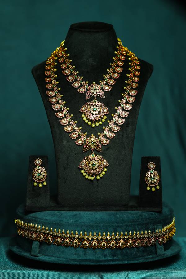 South Indian Jadau Kundan Bridal Jewellery Set[5-Piece Combo]