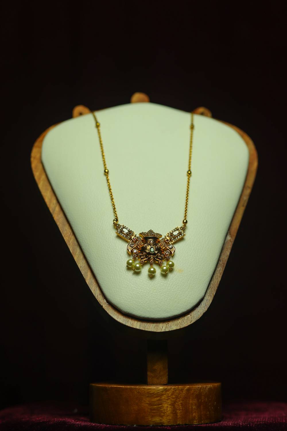  Lakshmi Divine Heritage Antique Gold Pendant Necklace
