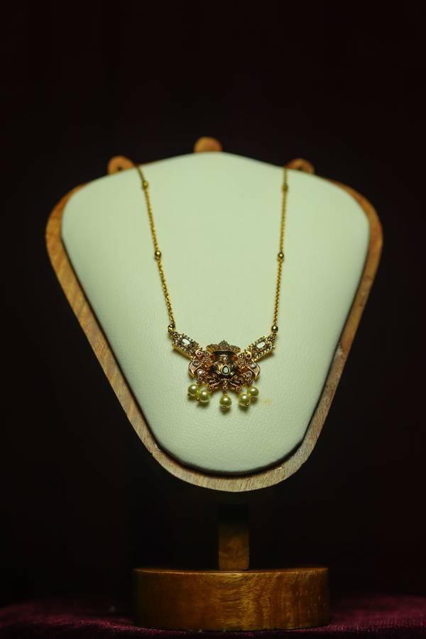  Lakshmi Divine Heritage Antique Gold Pendant Necklace