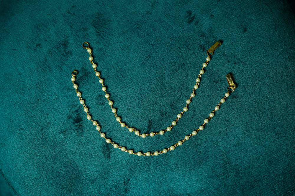Minimalist Single-Strand Pearl Ear Chains / Chempaswaralu Set